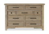 Commode Sonoma de 62 po (L) x 42 po (H) à 9 tiroirs pour la chambre à coucher - brun clair