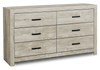 Commode de chambre à coucher Soren de 59 po (L) x 33 po (H) à 6 tiroirs - chêne blanchi