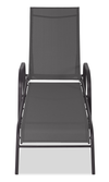 Chaise longue Tuscany pour la terrasse à l’extérieur avec dossier réglable - métal, résistante aux rayons UV et aux intempéries - grise et noire