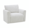 Fauteuil pivotant contemporain Waverly de 40,55 po en tissu avec coussin de dossier amovible - lin