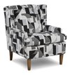 Fauteuil d’appoint à oreilles personnalisable de Sofa Lab de 30 po fabriqué au Canada en tissu - tissu décoratif Onyx