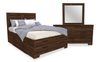 Ensemble de chambre à coucher Yorkdale 5 pièces avec lit de rangement à 12 tiroirs, commode et miroir, brun noyer - format lit double
