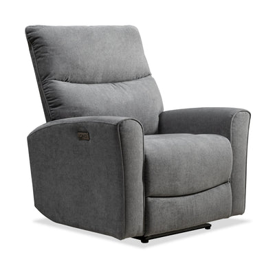 Quest 36.5" Chenille Fabric Power Reclining Chair - Grey | Fauteuil à inclinaison électrique Quest de 36,5 po en tissu de chenille- gris