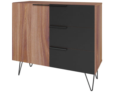 Manhattan Comfort Beekman 35.43” Sideboard with 2 Shelves - Brown & Black|Desserte Beekman de Manhattan Comfort de 35,43 po avec 2 tablettes - brune et noire