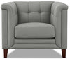 Fauteuil Bodie en cuir de Hydeline - gris