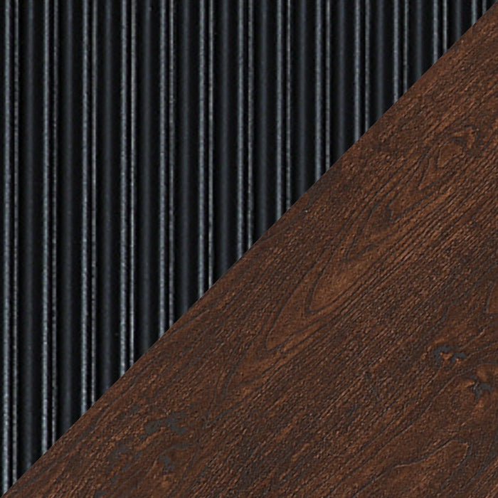 Desserte moderne Duane de Manhattan Comfort de 59,05 po avec cannelures et tablettes réglables - brun foncé et noire