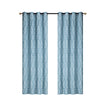Panneau brodé bleu sarcelle de 84 po à motif de fougère - ensemble de 2 rideaux et stores