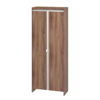 Armoire de rangement Ratzer de Manhattan Comfort de style moderne du milieu du 20e siècle avec 11 tablettes - brune et blanche