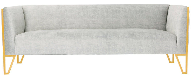 Sofa Vector de Manhattan Comfort de 81,5 po en velours - gris et doré