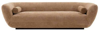 Manhattan Comfort Contemporary Ulka Chenille Sofa with Pillows - Light Brown|Sofa contemporain Ulka de Manhattan Comfort en chenille avec coussins - brun clair