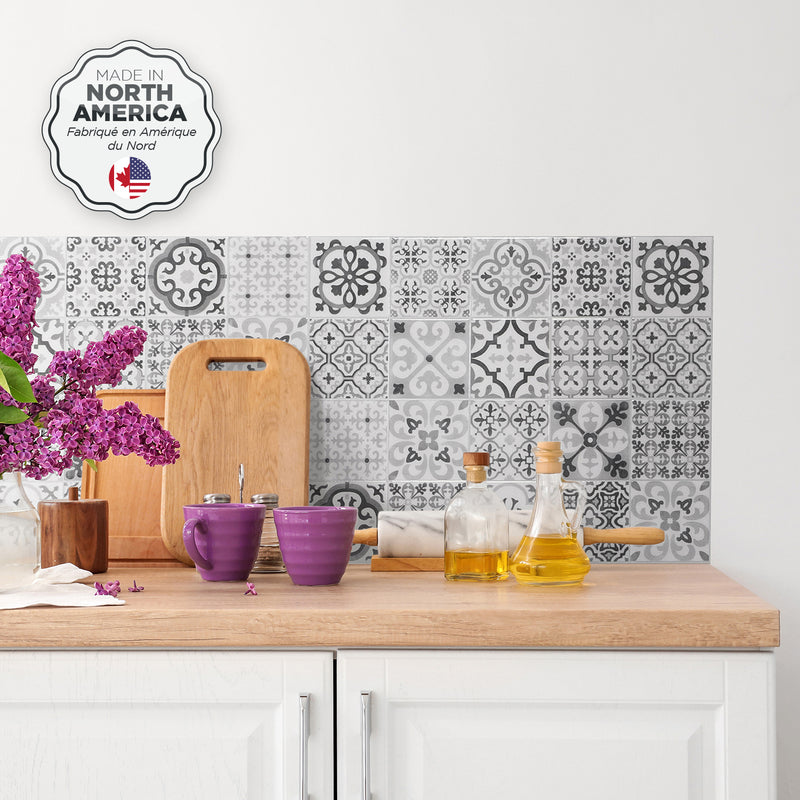 Dosseret Smart Tiles peler et coller 9 x 9, 4 feuilles - Vintage Ba Dosseret Smart Tiles peler et coller 9 x 9, 4 feuilles - Vintage Ba