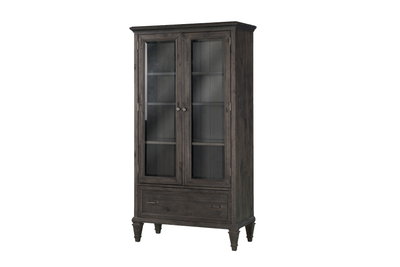 Benhill 40" Bookcase with Tempered Glass Doors - Weathered Coal | Bibliothèque Benhill de 40 po avec portes en verre trempé - charbon vieilli