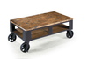 Table à café Eastway de 52 po avec dessus relevable et rangement - pin naturel vieilli