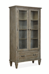 Bibliothèque Gerrard de 40 po avec portes en verre trempé - gris tourterelle