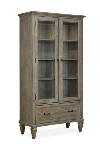 Gerrard 40" Bookcase with Tempered Glass Doors - Dovetail Grey | Bibliothèque Gerrard de 40 po avec portes en verre trempé - gris tourterelle