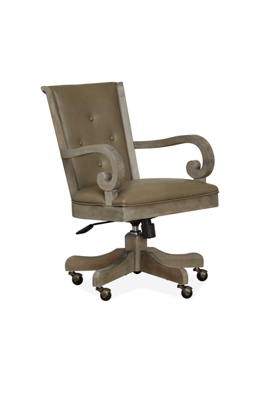 Harold 22.5" Upholstered Chair with Casters - Dovetail Grey | Chaise rembourrée Harold de 22,5 po avec roulettes - gris tourterelle