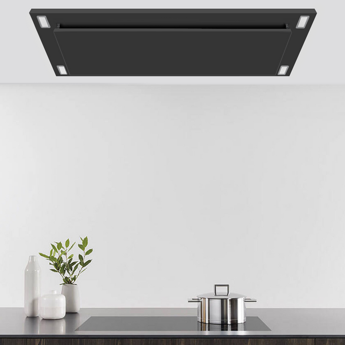 Hotte de cuisinière affleurée au plafond Victory noire - Sunset-BK