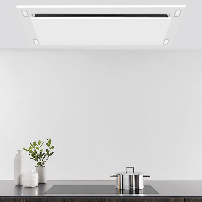 Hotte de cuisinière affleurée au plafond Victory blanche - Sunset-WH