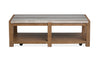 Table à café Timber de 52 po avec dessus en marbre et rangement - brun sierra