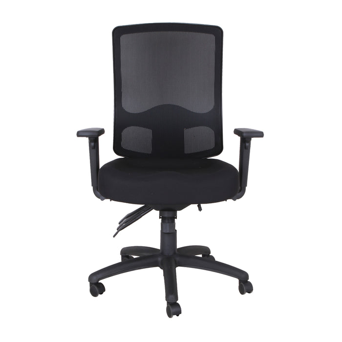 Fauteuil de bureau réglable en mailles TygerClaw mi-dossier - noir