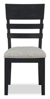 Chaise de salle à manger Trove avec dossier en échelle - noire