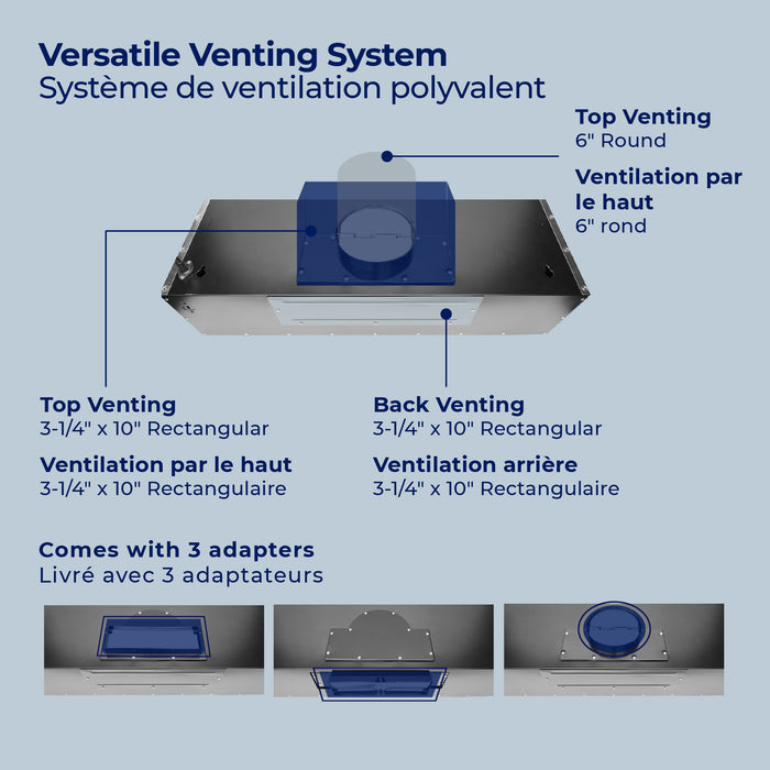 Hotte de cuisinière sous l'armoire Hauslane de 36 po - UC-PS18BLK-36