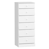 Commode verticale haute Astrid à 6 tiroirs - blanche
