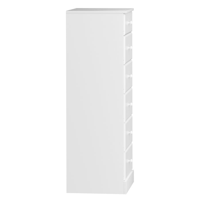 Commode verticale haute Astrid à 6 tiroirs - blanche