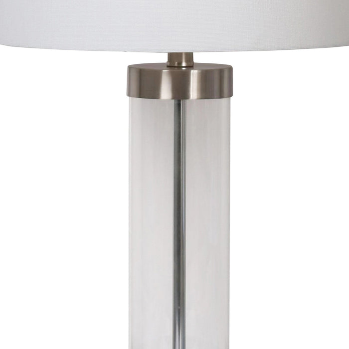 Lampe de table Abella de 24 po acier brossé avec recharge USB
