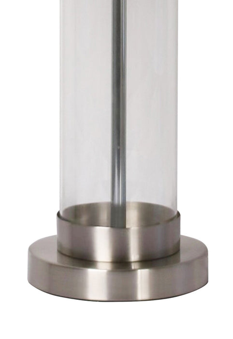Lampe de table Abella de 24 po acier brossé avec recharge USB