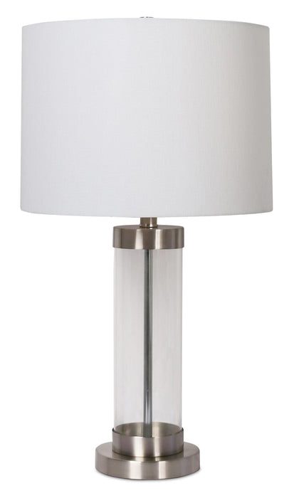 Lampe de table Abella de 24 po acier brossé avec recharge USB
