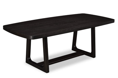 Alma Dining Table with Trestle Base, 86"W - Charcoal Black | Table de salle à manger Alma de 86 po (L) avec base à tréteaux - anthracite noir