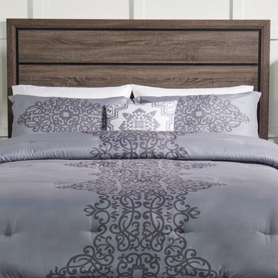 Arista 4-Piece King Comforter Set - Grey | Ensemble d'édredon Arista 4 pièces pour très grand lit - gris