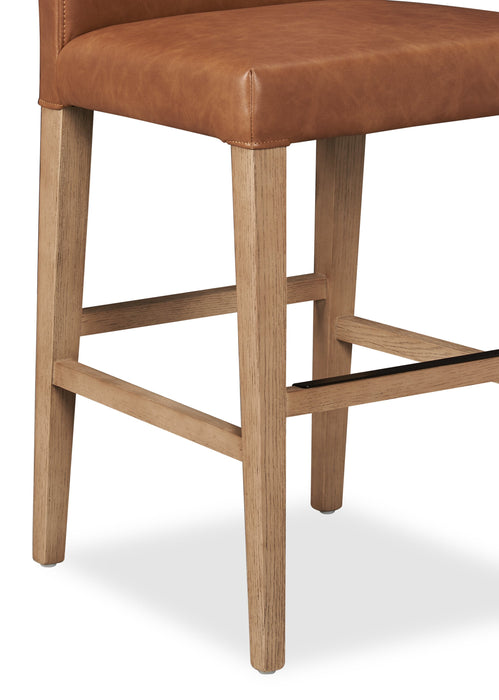 Tabouret Arlo de hauteur comptoir en tissu de cuir végétalien - cuivre