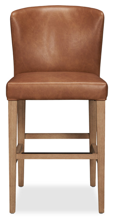 Tabouret Arlo de hauteur comptoir en tissu de cuir végétalien - cuivre