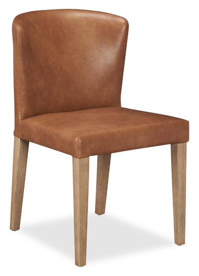 Arlo Dining Chair with Vegan Leather Fabric - Copper | Chaise de salle à manger Arlo en tissu de cuir végétalien - cuivre