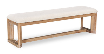 Aspen Dining Bench with Fabric Seat, 64.25"W - Natural | Banc de salle à manger Aspen
