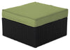 Pouf Barbados pour la terrasse à l’extérieur - osier en résine tressé à la main, résistant aux rayons UV et aux intempéries - noir et vert