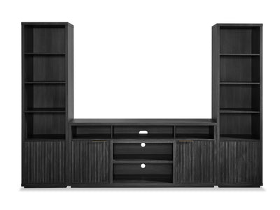 Brenner 104" 3 Piece Entertainment Center with Storage for TVs Up To 60" – Charcoal | Meuble audio-vidéo Brenner de 104 po 3 pièces avec rangement pour téléviseurs jusqu’à 60 po - anthracite
