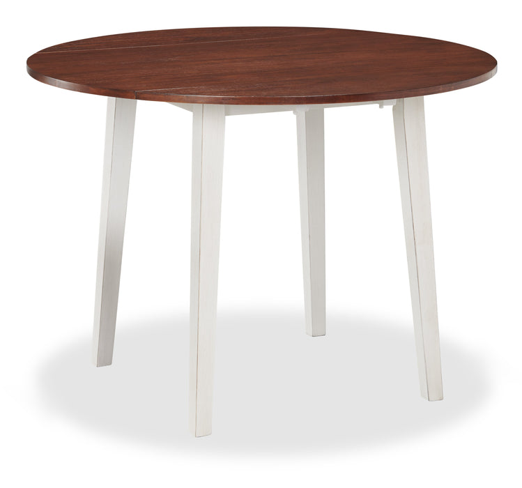 Ensemble de salle à manger Bryn 3 pièces avec table de 42 po à abattant et 2 chaises - deux teintes, blanc et brun