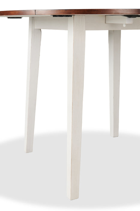 Ensemble de salle à manger Bryn 3 pièces avec table de 42 po à abattant et 2 chaises - deux teintes, blanc et brun