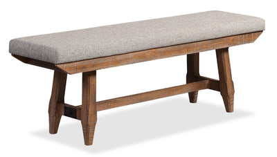 Cedar Dining Bench with Polyester Fabric, Pine Wood, Trestle-Base, 60"W - Brown | Banc de salle à manger Cedar de 60 po (L) en pin et tissu de polyester, avec base à tréteaux - brun