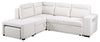 Sofa-lit sectionnel de gauche Coast 3 pièces en tissu avec rangement et pouf - blanc ivoire