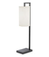 Lampe de table noire de 25 po à armature rectangulaire avec abat-jour cylindrique