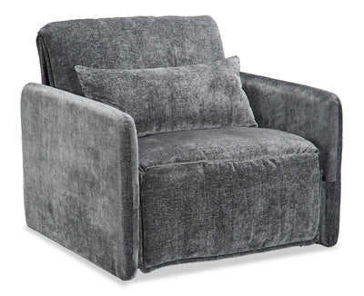 Dawn 42" Chenille Fabric Sleeper Chair - Grey | Fauteuil-lit Dawn de 42 po en tissu de chenille - gris