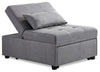 Fauteuil-lit convertible Dune de 43,75 po en tissu avec coussins capitonnés - gris