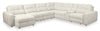 Sofa sectionnel modulaire à coulissement électrique de gauche Elevate de Scott Living 7 pièces en tissu de chenille avec rangement - beige