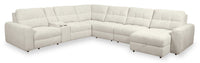 Sofa sectionnel modulaire à coulissement électrique de droite Elevate de Scott Living 7 pièces en tissu de chenille avec rangement - beige