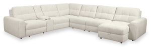 Sofa sectionnel modulaire à coulissement électrique de droite Elevate de Scott Living 7 pièces en tissu de chenille avec rangement - beige