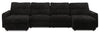 Sofa sectionnel modulaire à coulissement électrique Elevate de Scott Living 4 pièces en chenille avec 2 fauteuils longs de rangement - Ebony